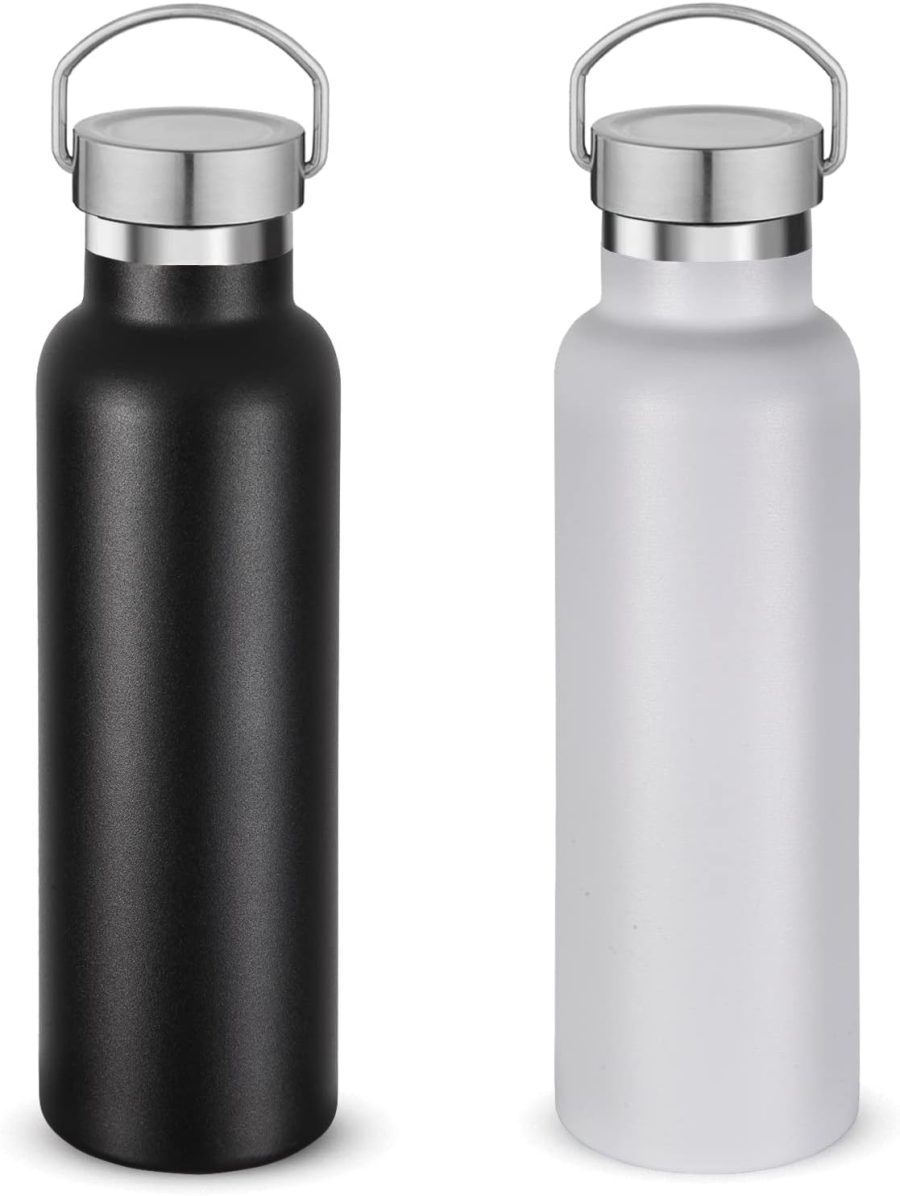 20 oz Insulated Water Bottles Bulk 2 Pack,Stainless Steel Double Wall Sport Bottle with Lid of Handle,Metal Reusable es Flask for School,Cyclists,Hikers,Gift (Mix,Set of 2)
