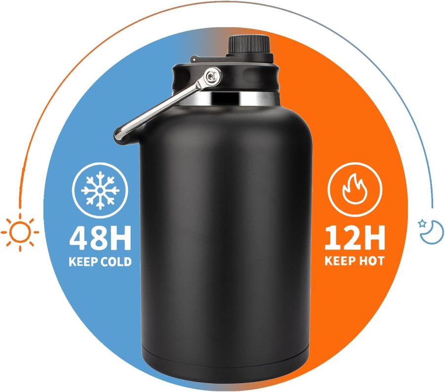 128 oz Jug with Straw Keeps Cold up to 36 Hrs,One Gallon Large Double Wall Vacuum Insulated Water Bottle,Sweat-Proof Leak-Proof - Image 2